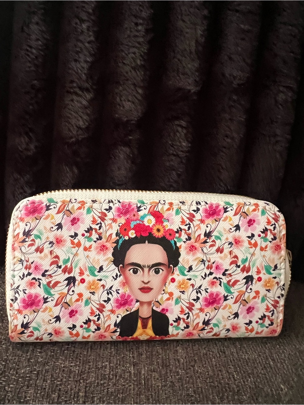 Frida Kahlo Print Zip Wallet - Multicolor